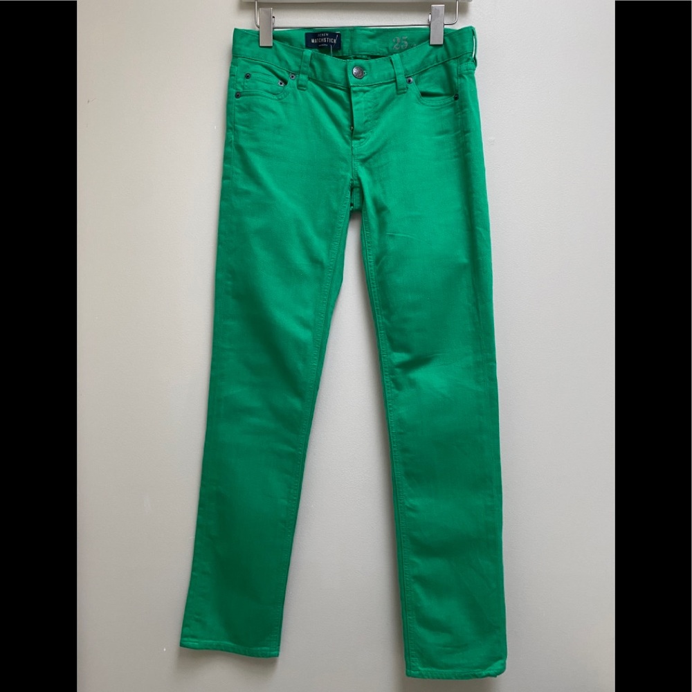 NWT J. Crew Emerald Green Matchstick Jeans Pants